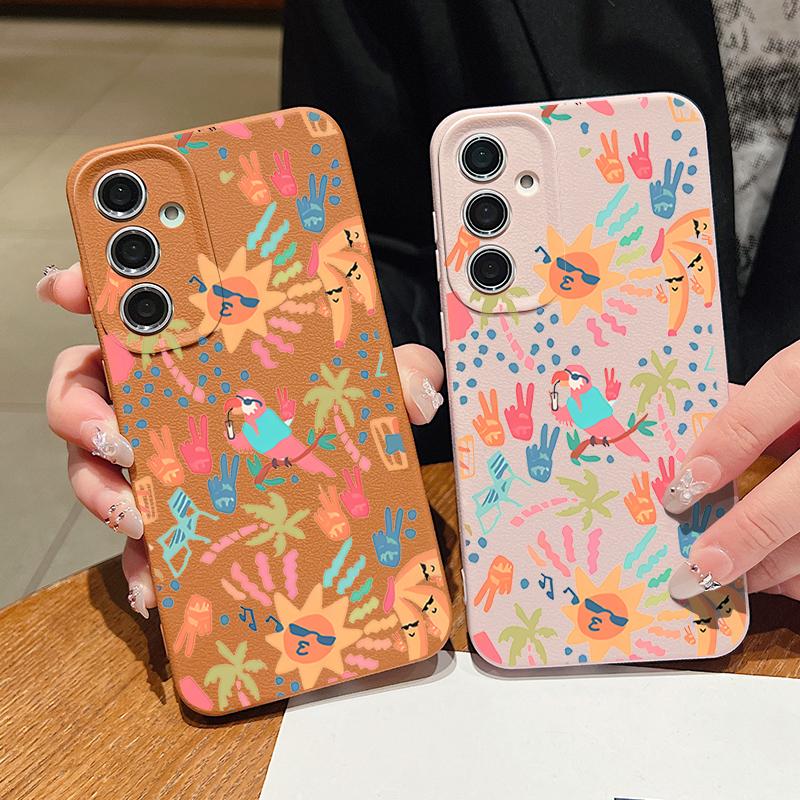Чехол с ярким мультяшным узором для Samsung Galaxy A57 A37 A17 A56 A36 A26 A16 A55 A35 A15 A54 A34 A14 5G Силиконовый чехол с текстурой кожи