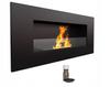 Wall Mounted Bioethanol Fireplace DELTA2 TÜV Black with Glazing Set