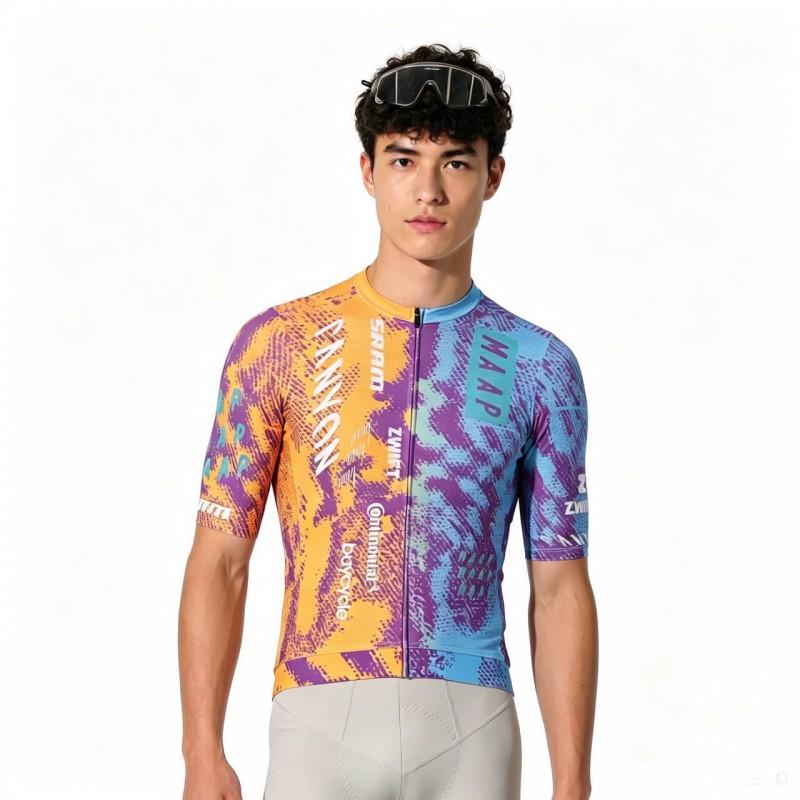 Men Women Cycling Jersey Lightweight Breathable Quick Dry Bike Shirt With Stripe Road