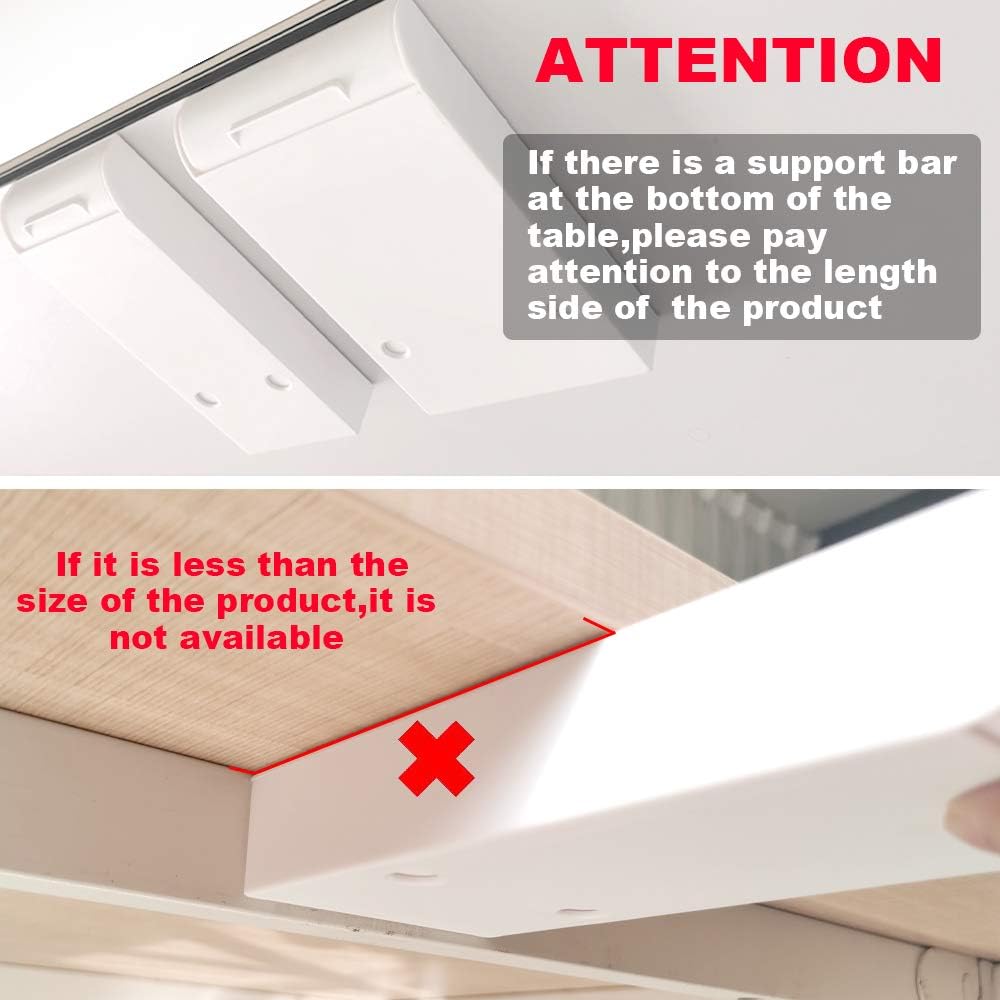 YOOUSOO 2 Pack Under Desk Storage Drawer Organizer, Hidden Slide Out Drawer Attachment, with Self - Adhesive Feature for Desktop and Table