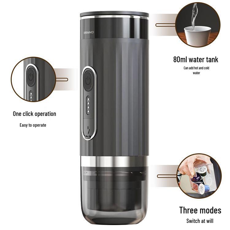 Portable Wireless Espresso Machine for Cars: Fully Automatic Italian Capsule Coffee Maker
