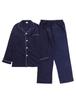 Gifts of Brilliance Gauze Long Sleeve Pajamas for Spring and Summer Men's (M, Blue) PJ_2788