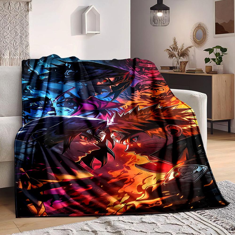 1Pc Powerful Anime Characters Flannel Blanket, Soft And Comfortable, Casual Warm, Camping Travel, Christmas, Halloween Xmas Gift S1146