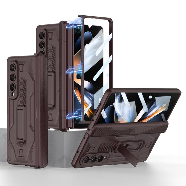 Противоударный бронированный чехол для Samsung Galaxy Z Fold 4 5g Slide Pen Slot Case Магнитный шарнирный кронштейн-подставка для Samsung Z Fold 4 Case