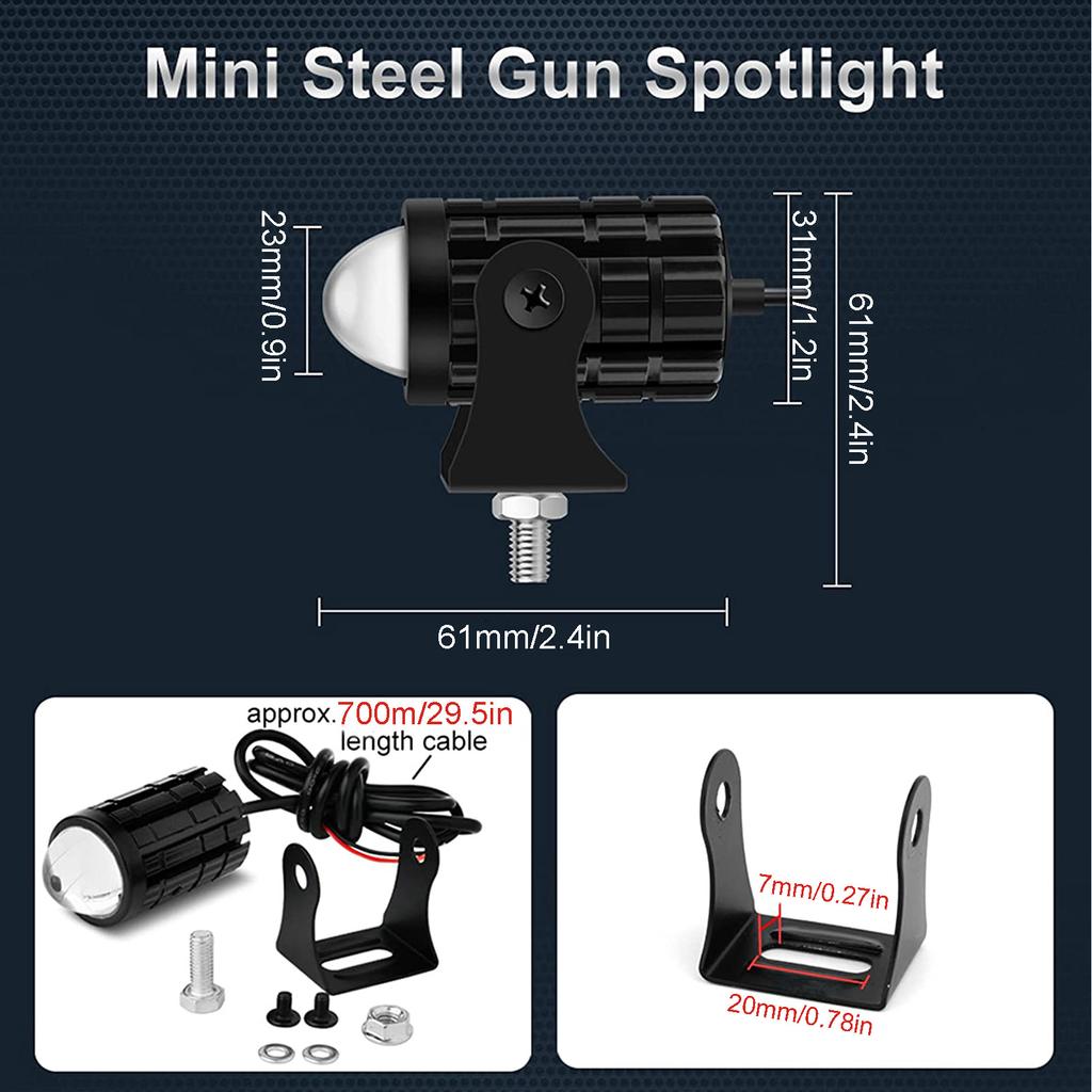 2 шт. Светодиодные противотуманные фары для мотоцикла 60 Вт 6000 лм Точечный луч Противотуманные фары для мотоцикла, внедорожника, грузовика, лодки Белый и янтарный свет проектора