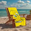 Custom Name Ultra-Soft Beach Towel with Tweety Bird Theme,Ideal for Pool - Camping, Diving - Perfect Travel Essential, Vibrant Beach Towel.