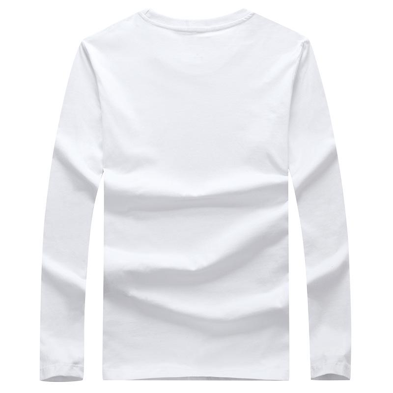 S-6XL Long Sleeved T-shirt Pure Cotton Warm Round Neck Tee Shirt Plus Size Casual Pullover Shirts
