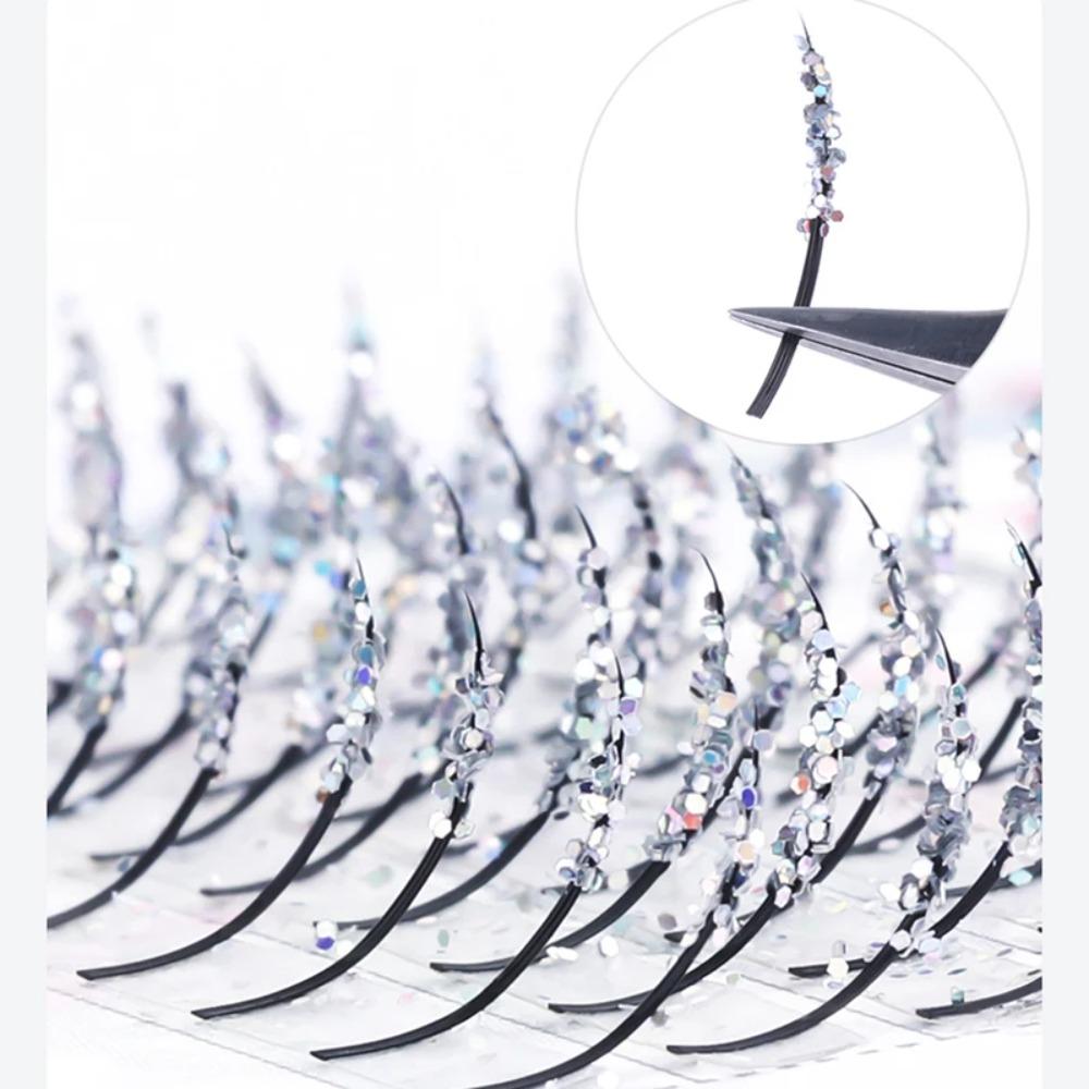 Glitter Shiny Eyelash Extension with Diamond Individual Lashes Fashion False Eyelashes  Women