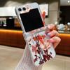Прозрачный чехол с рисунком розы для Samsung Galaxy Z Flip 6 5 4 3 Flip6 Flip5 Flip4 Flip3 5G Жесткий прозрачный складной чехол для телефона