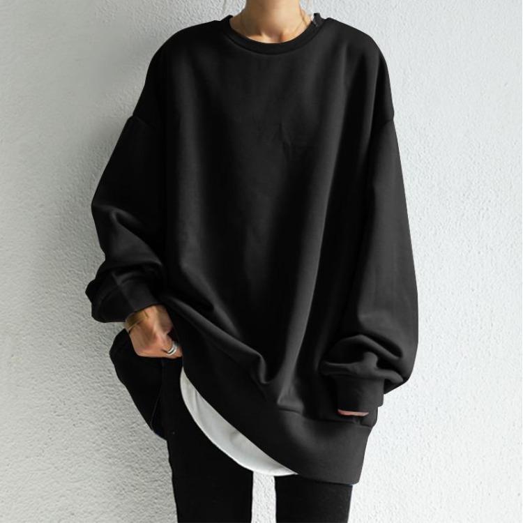 Loose Winter Sweatshirt for Women Turtleneck Round Neck Top