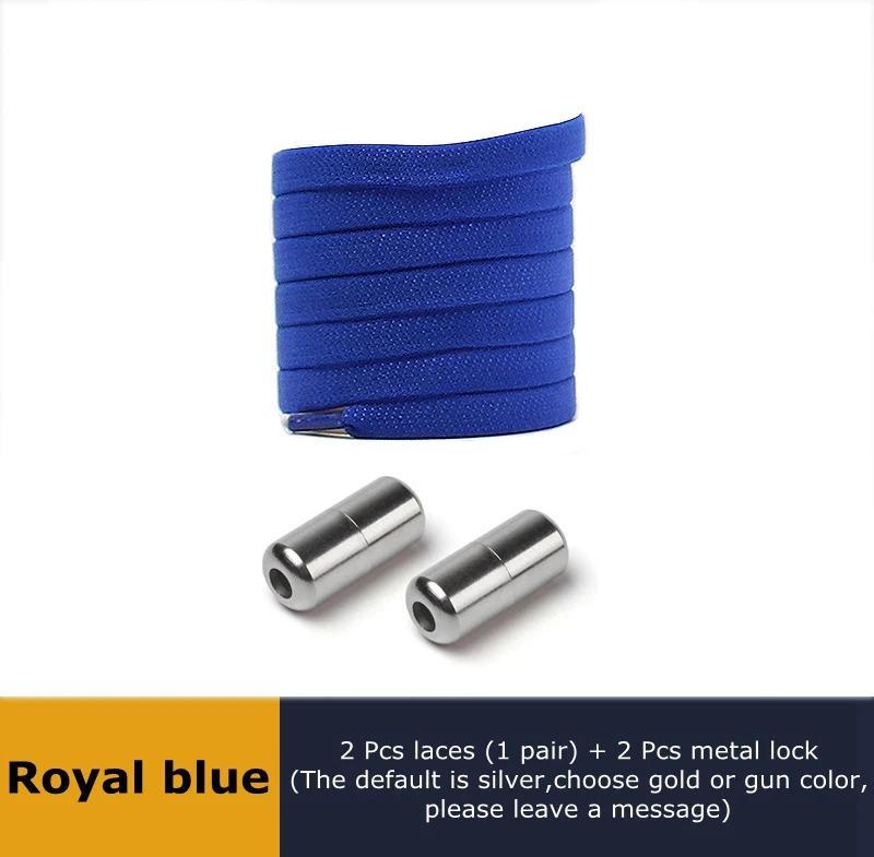1 пара эластичных шнурков без завязывания, плоские шнурки с металлической застежкой для кроссовок, легко надевать для детей и взрослых