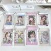 1Pc Kawaii INS Candy Bunny Dog Transparent Zipper Bag Girl Backpack Keychain Kpop 3 Inch Photo Card Display Storage Cute Pendant