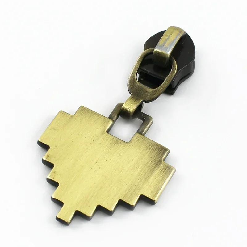 Meetee 5-20 шт. 5# Слайдер для нейлоновых молний, головка молнии из цинкового сплава, декор, бронзовый пуллер для молний, аксессуары для шитья куртки, пальто