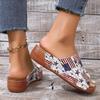 Fashion Fashion Print Platform Slippers Women Summer 2025 Open Toe Thick Bottom Slides Woman Perfect for Independence Day Celebration