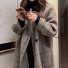 Зимнее новое ретро клетчатое кашемировое пальто, темпераментное двустороннее шерстяное пальто