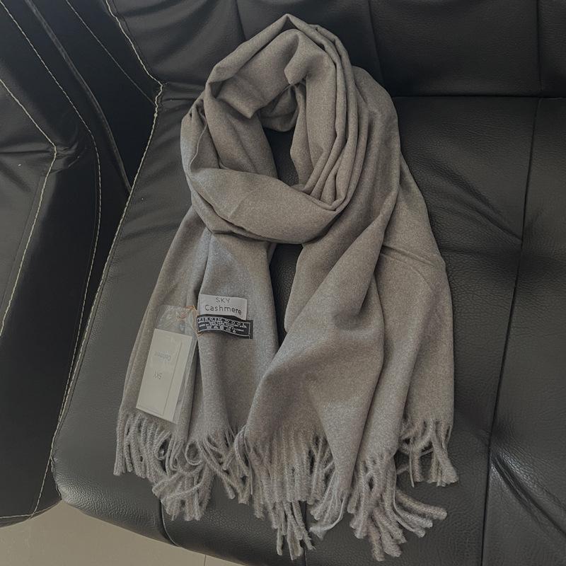 2024 Осень и зима Имитация кашемира Шарф Однотонный Модный Универсальный Теплый Шаль Шарф с Кисточками