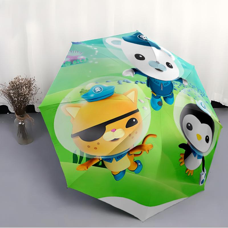 Автоматический зонт Octonauts6 с принтом, 8 спиц, железный каркас, пластиковая ручка, подходит для путешествий на открытом воздухе и на каждый день, идеальный подарок