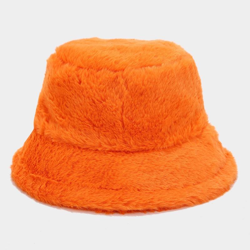 Однотонная простая шапка рыбака из искусственного меха кролика на осень и зиму, теплая плюшевая шапка для бассейна