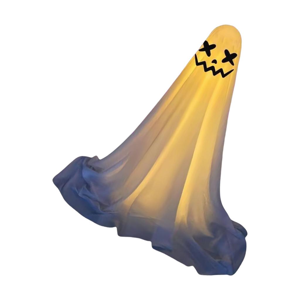 Adjustable Height LED Lighted Ghost Decorations For Halloween Outdoor Indoor Party Haunted House With Windproof Water Base