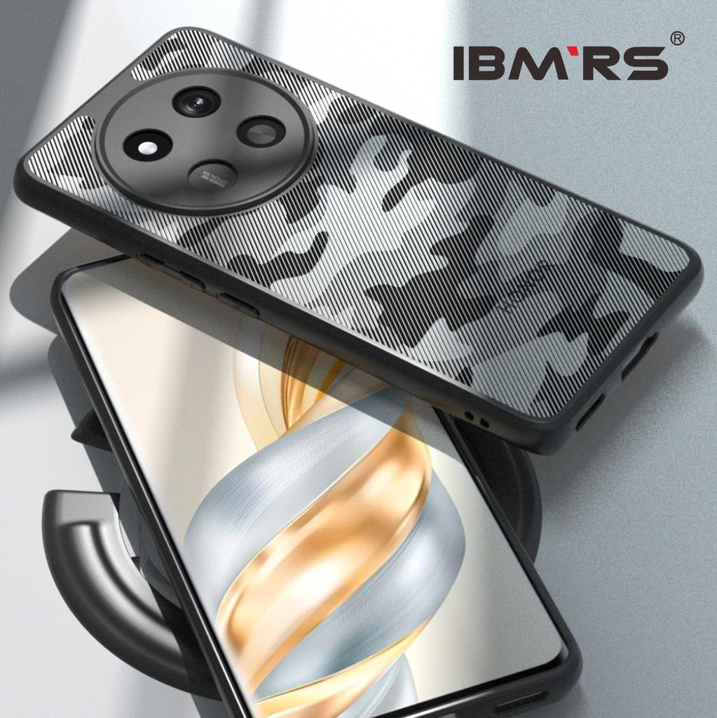 (В комплекте ремешок на запястье)IBMRS для чехла Honor X60 Pro, Не желтеющий противоударный чехол для телефона, Прозрачная задняя крышка с защитой от царапин камуфляж (чистый)