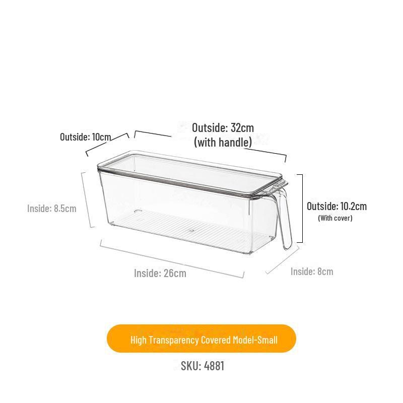 Refrigerator Storage Drawer Box, Food-Grade Transparent PET Basket