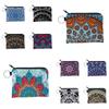 Boho Change Small Coin Purse Mini Wallet Coin Bag Flower Print Pouch Waterproof With Zipper Exquisite Present For Women Girls