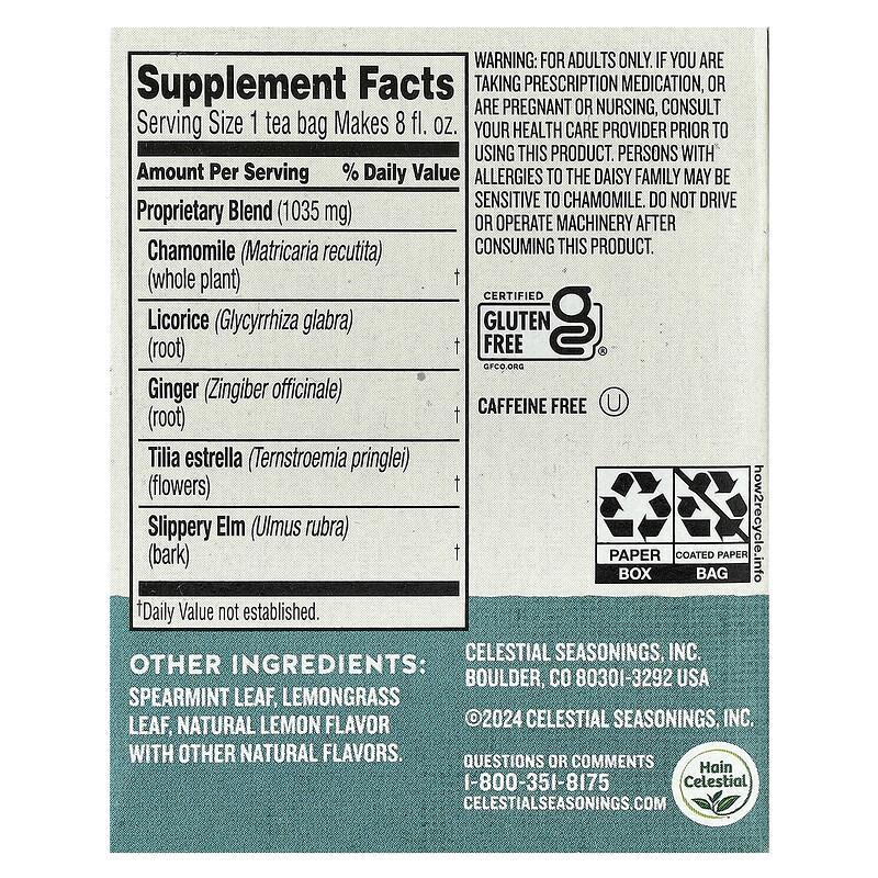 Wellness Tea, Sleepytime Throat Tamer®, Caffeine Free, 20 Tea Bags, 1.2 oz (34 g)