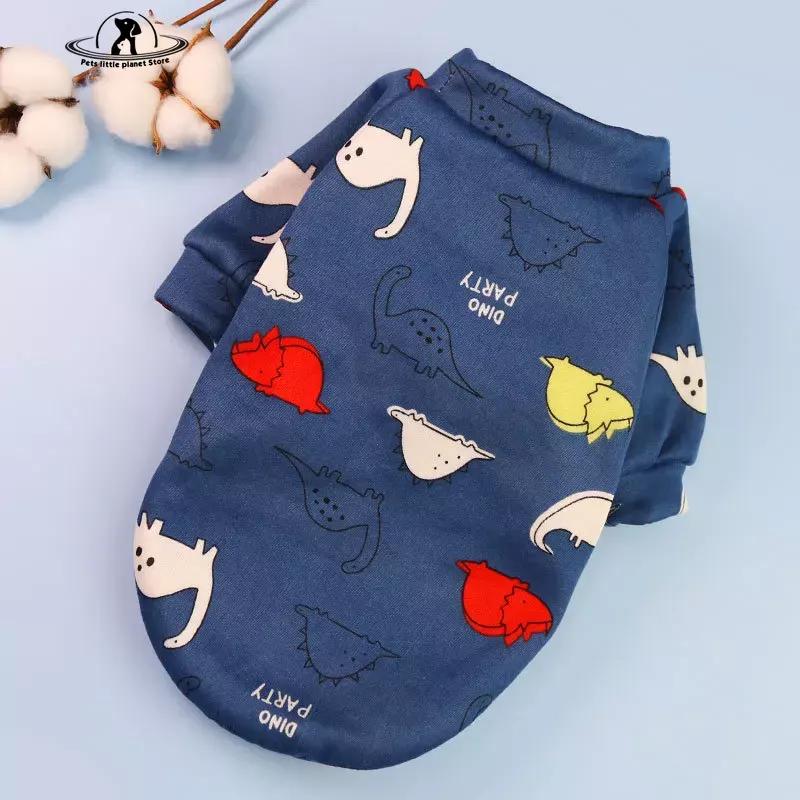 Толстовка с капюшоном для маленьких собак с милым принтом, зимняя теплая одежда для домашних животных, свитер для чихуахуа, ши-тцу, пуловер для щенков, кошек, одежда для собак
