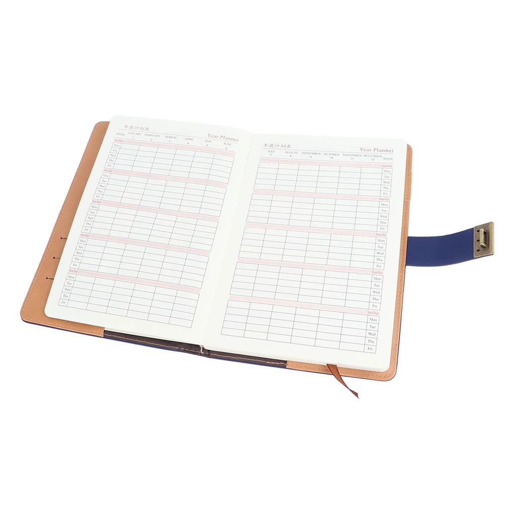 Diary with Combination Lock 100 Sheets Vintage A5 Size Travel Journal Notebook with PU Leather Cover for Record Blue