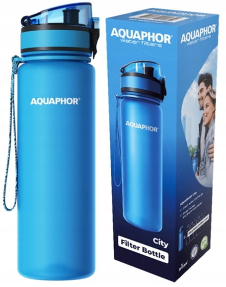 AQUAPHOR 1 filter bottle, water filter cartridge, 08 L, blue