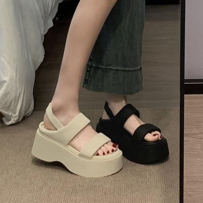 Женские летние новые простые модные пляжные сандалии на небольшой платформе Muffin