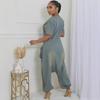 European & American Women's Loose Denim Jumpsuit with Large Pockets