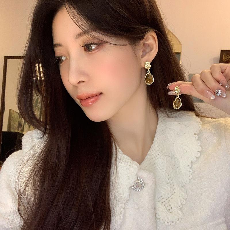 Лидер продаж Серьги-капли из камня тигровый глаз для женщин Легкие роскошные серьги нишевого дизайна высокого класса Уникальные