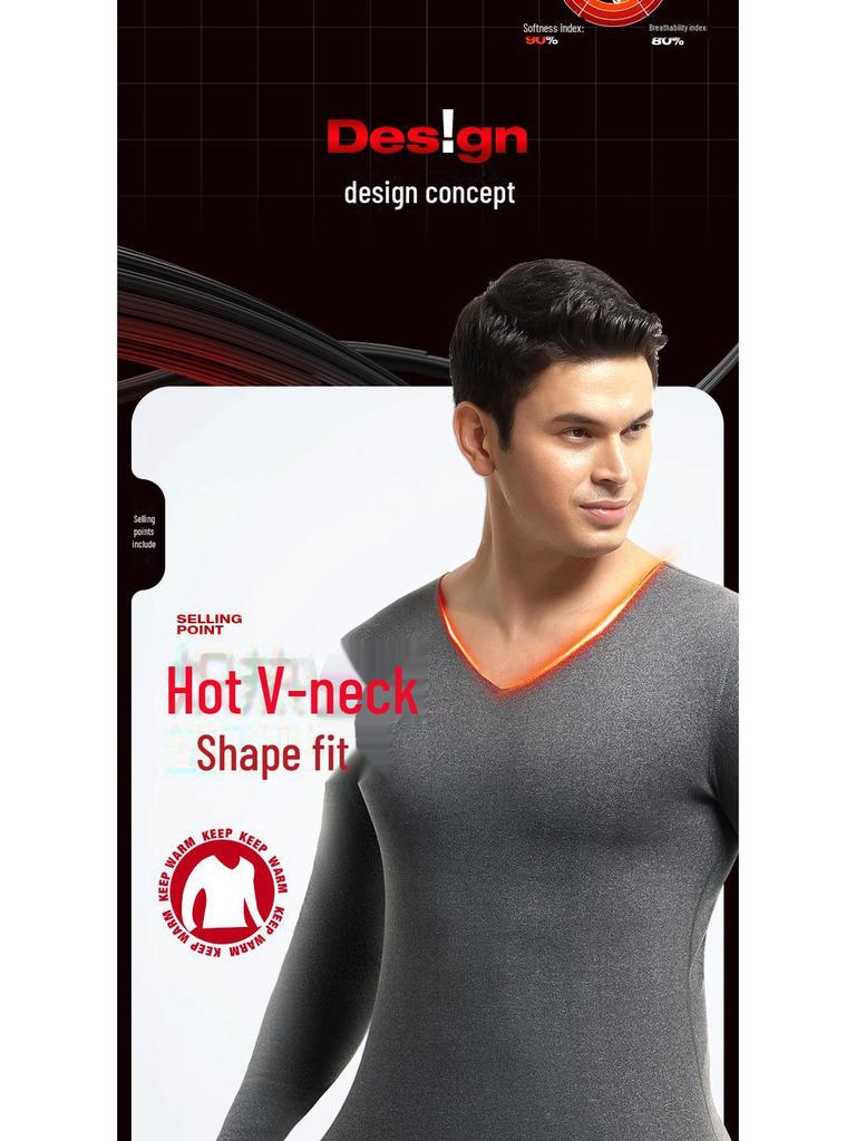 Men's & Boys' Seamless Thermal Top with Velvet Lining - Thickened Cold-Proof Base Layer for Autumn/Winter