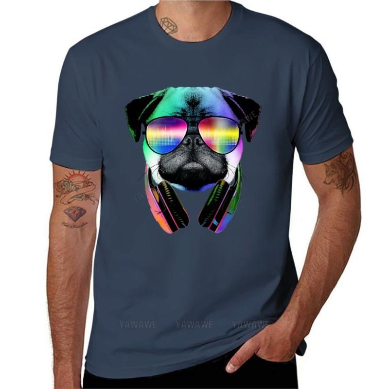 Music Love Pug Tshirt Tshirt For A Boy Anime Clothes Black T Shirt Vintage T Shirt Unisexs Graphic Tshirts Hip Hop