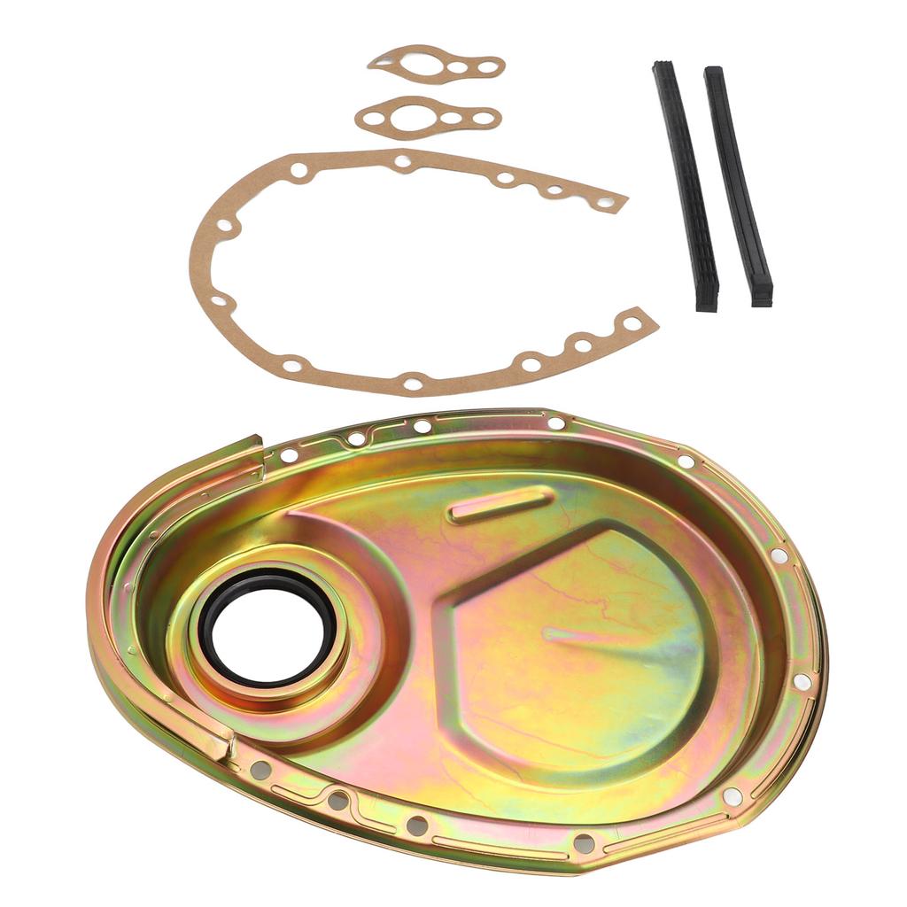 Комплект прокладки крышки цепи ГРМ, сальника и болтов, металлический, для двигателей SBC 283 327 305 350 383 400, цвет цинковое покрытие