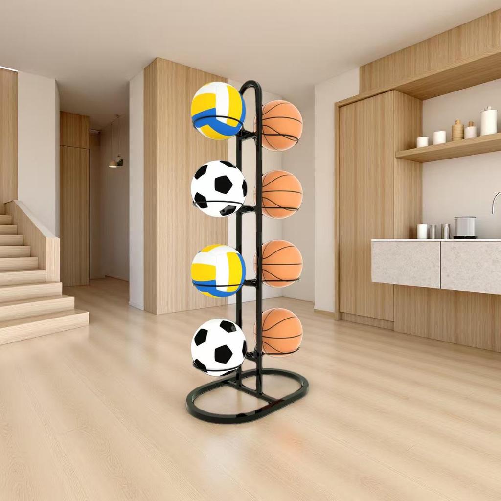 Nail-Free Sports Ball Storage Rack for Basketball, Volleyball, and Children's Basketball Hoop