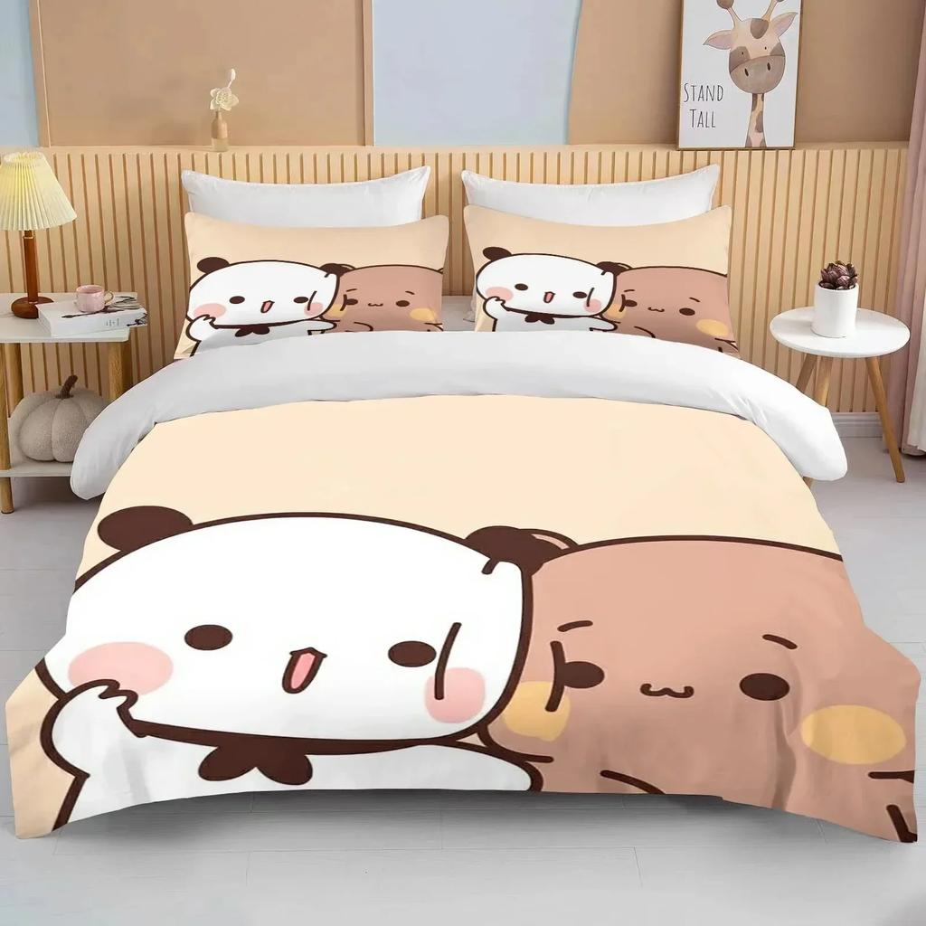 New Bubu Dudu Cartoon Cute Bear Kawaii Christmas Gift King Twin Double Boys Bedding Set Microfiber or Polyester Duvet Cover Set