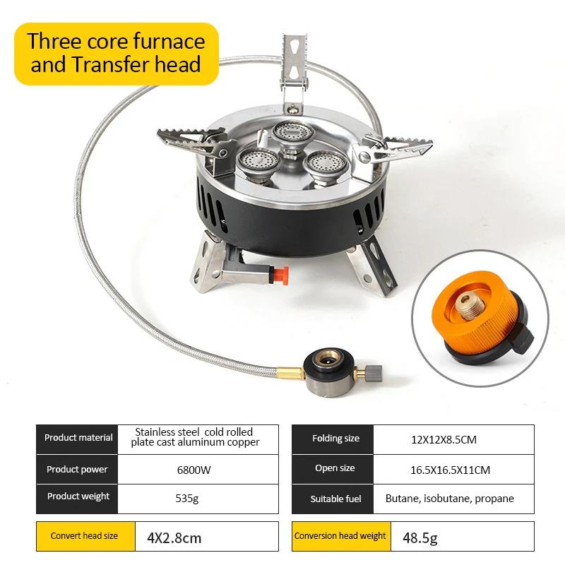 6800 Вт/11000 Вт Кемпинговая газовая плита Уличная переносная печь для пикника с сумкой для хранения Туристическая горелка для барбекю Туристические принадлежности