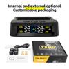 Солнечная система TPMS для измерения давления в шинах автомобиля с 4 внешними датчиками, интеллектуальная система контроля температуры и предупреждения о безопасности, цветной дисплей