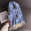 Neck Warmer Scarf For Women Men Winter Thickened Tassel Pashmina Shawl Faux Cashmere Warps Autumn Elegant Cashew Print Blanket