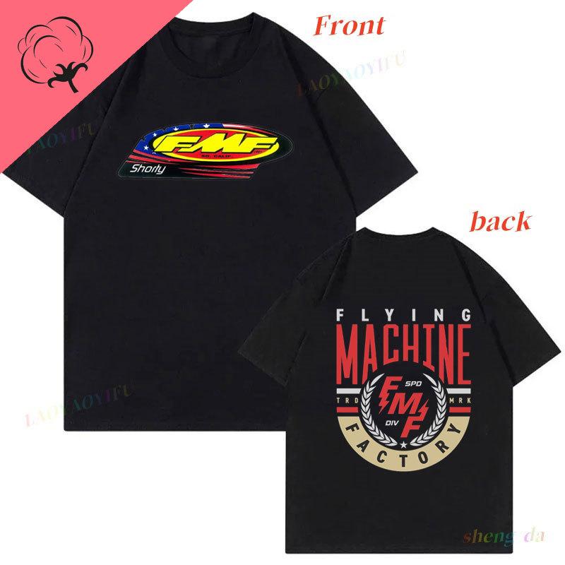 New Style Double Side Picture Printed Vintage Fmf Racing Exhaust Ama Motocross Tshirt Camisa 100 Cotton Graphic Unisex T Shirts