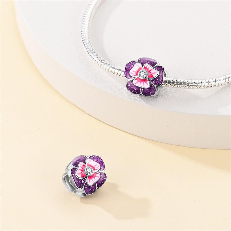 Spring 925 Silver Color Sakura Butterfly Flowers Charms Beads Fit Diy 925 Original Bracelets Fine DIY Jewelry Birthday Gifts
