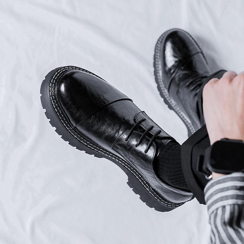 Кожаные туфли мужские новые деловые летние мужские туфли в британском стиле с мягкой поверхностью универсальные повседневные черные кожаные туфли 2259-R