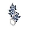 Vintage High-End Brand Luxury Crystal Blue Valley Brooch Leaf Bouquet Corsage Court Style Accessories