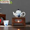 Legged Zen Walnut Warm Four Tea Stove Handamde Solid Wood Candle Heating Base Chinese Style Cooker Tea Aromatherapy Tea Ceremony
