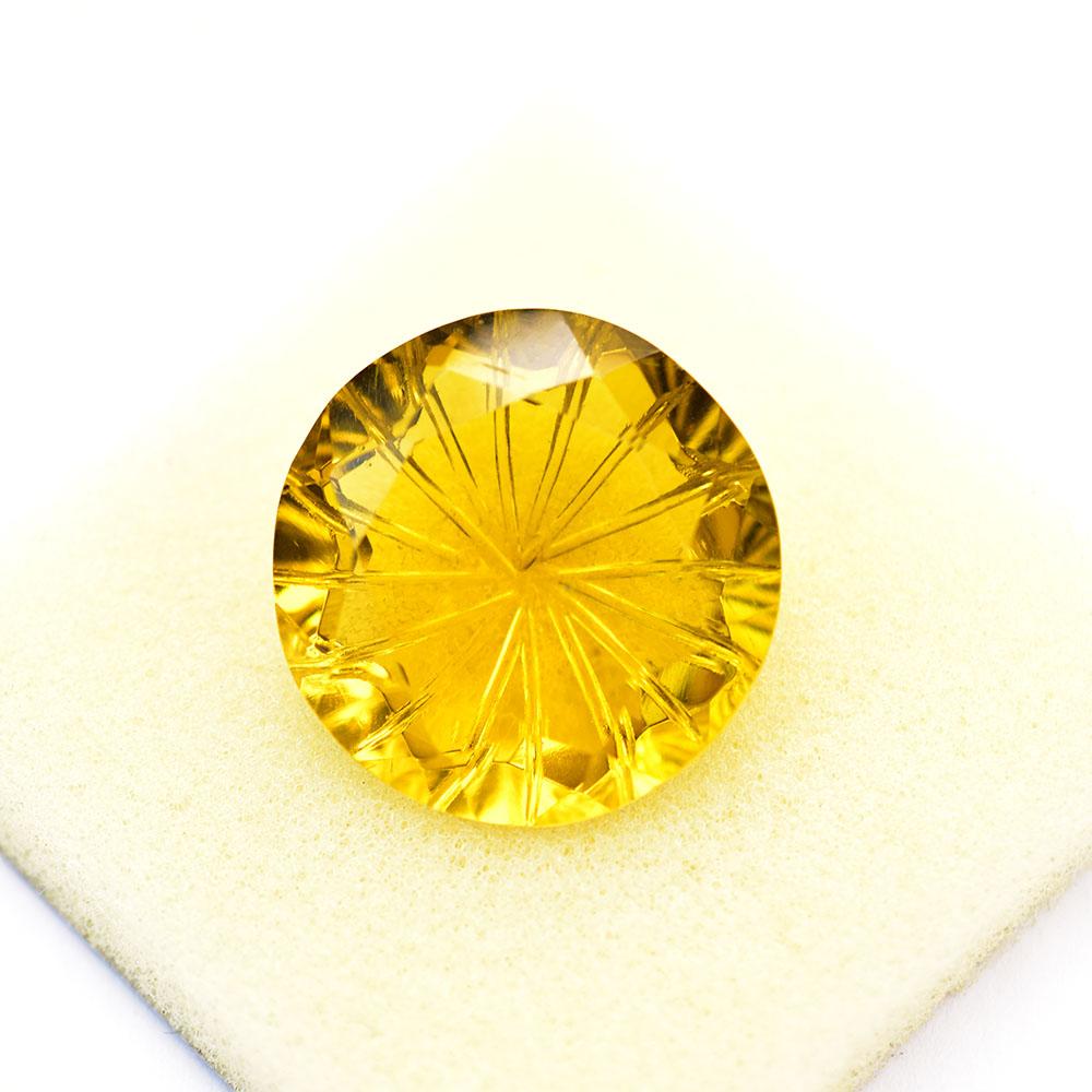 NATURAL Yellow Topaz 37.05 Ct Round Cut Loose Gemstone For Him/Her