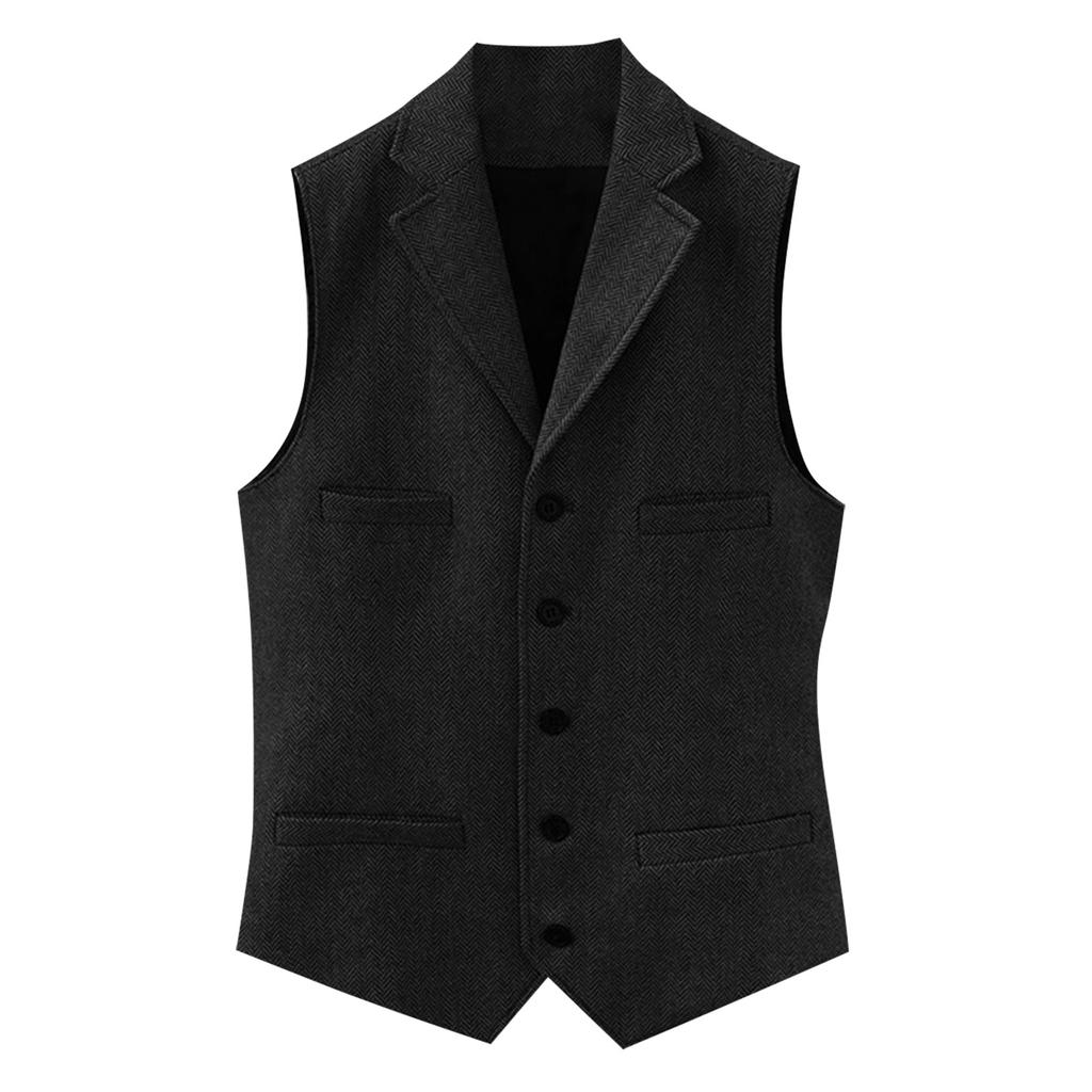 Мужская мода, повседневный однобортный однобортный жилет, мужской топ без рукавов