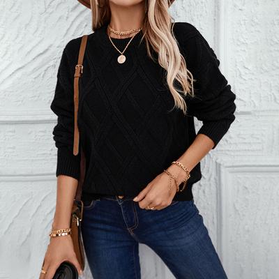 2024 Осень/Зима Новый Европейский и Американский Женский Свитер Круглый Вырез Толстовка Однотонный Цвет Алмазная Сетка Вязаный Свитер Для Женщин