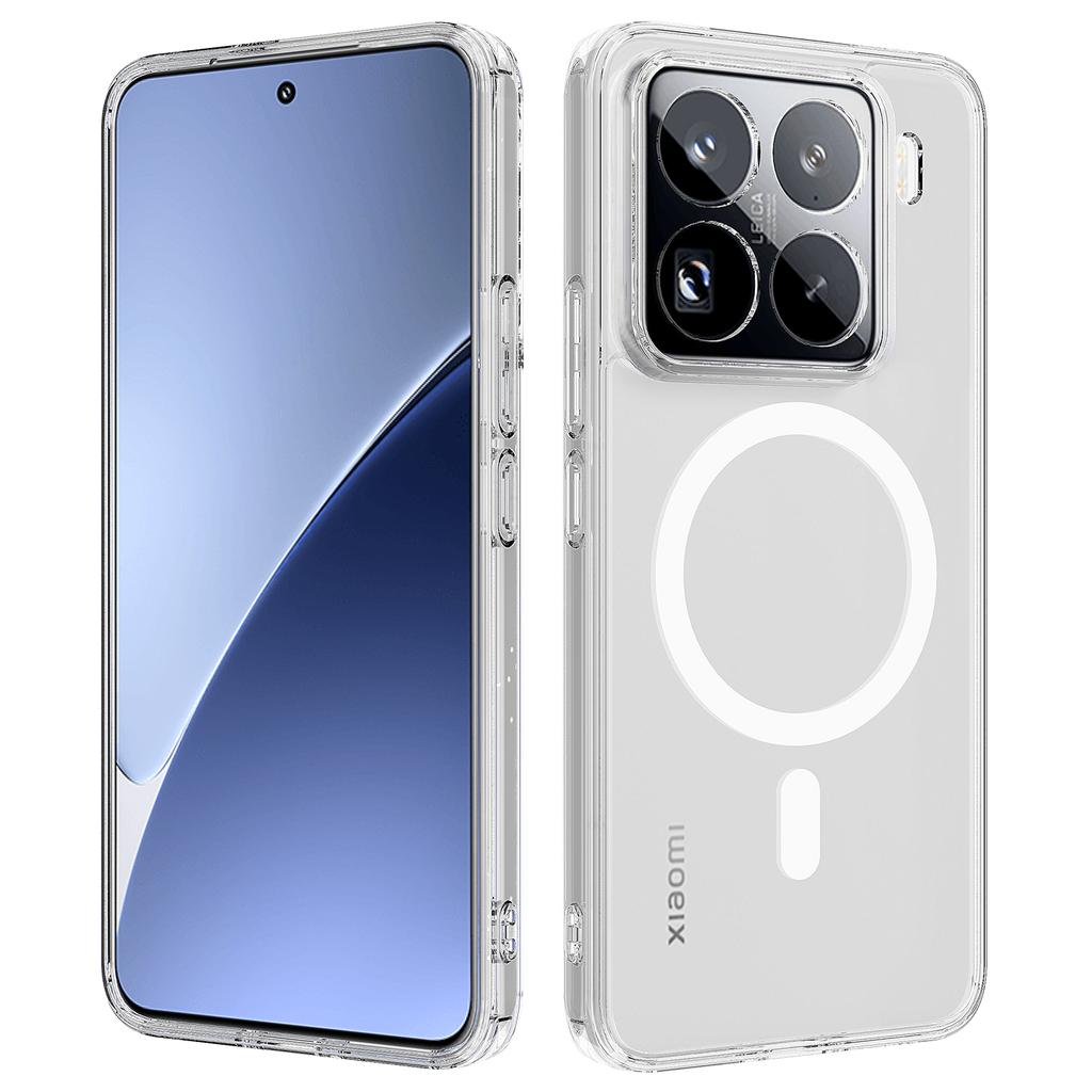 For Xiaomi 15 Pro Clear Phone Magnetic Case TPU+Acrylic Back Cover